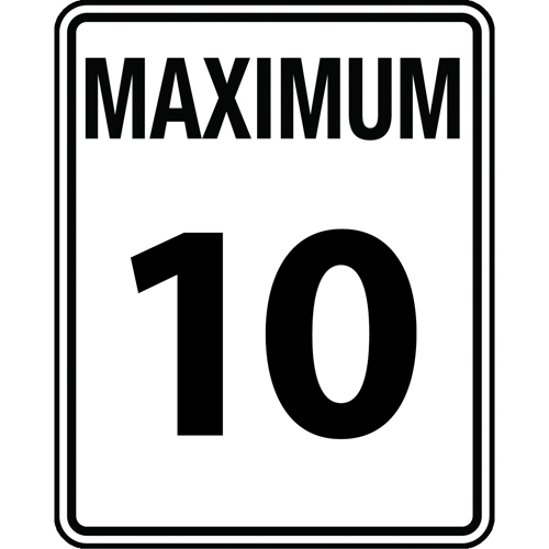 "Maximum 10" Speed Limit Sign, 24" x 30", Aluminum, Bilingual