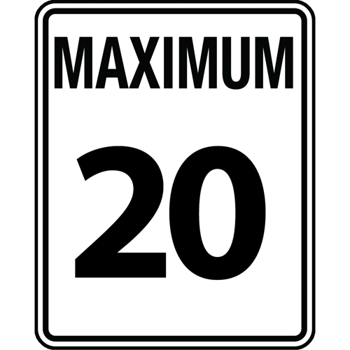 Speed Limit Sign, 30" x 24", Aluminum, English