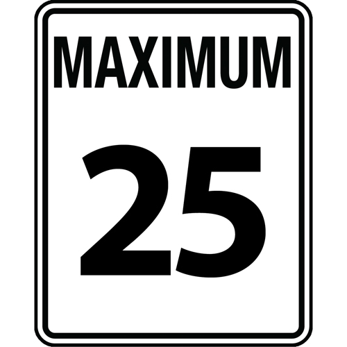 Speed Limit Sign, 30" x 24", Aluminum, English