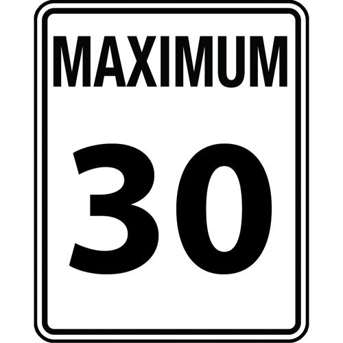 Speed Limit Sign, 30" x 24", Aluminum, English