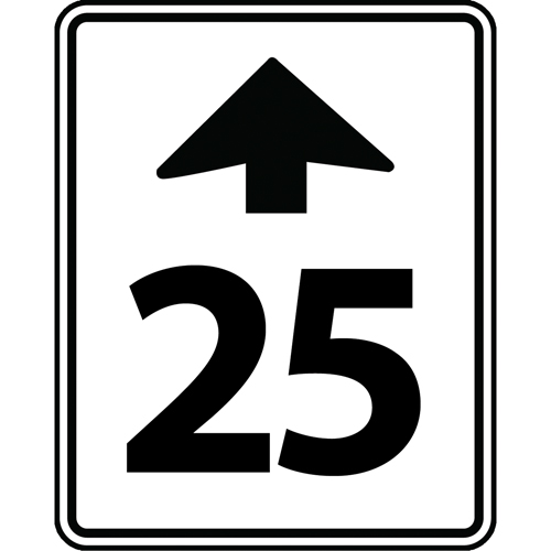 Speed Limit Ahead Sign, 30" x 24", Aluminum, Bilingual with Pictogram