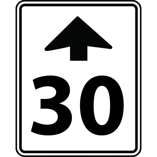 Speed Limit Ahead Sign, 30" x 24", Aluminum, Bilingual with Pictogram