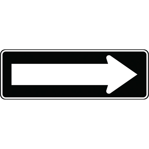 One-Way Traffic Sign, 36" x 12", Aluminum, Pictogram