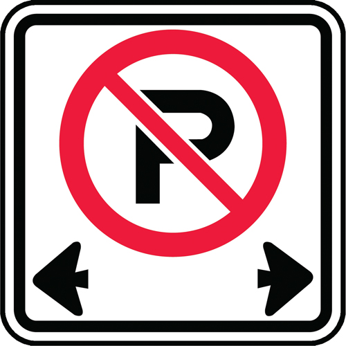 No Parking Sign, 24" x 24", Aluminum, Pictogram