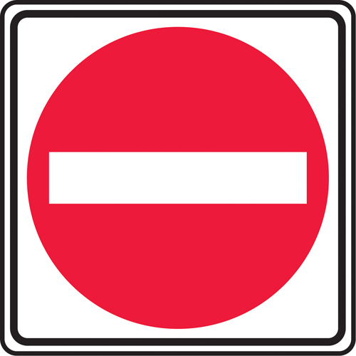 Do Not Enter Traffic Sign, 24" x 24", Aluminum, Pictogram