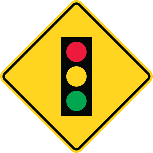 Traffic Lights Traffic Sign, 24" x 6", Aluminum, Pictogram
