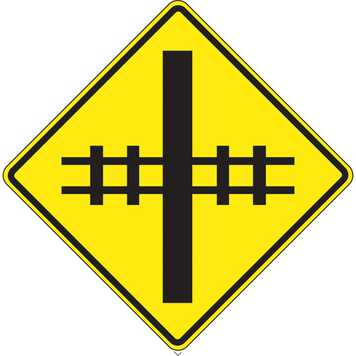 Rail Crossing Traffic Sign, 30" x 30", Aluminum, Pictogram