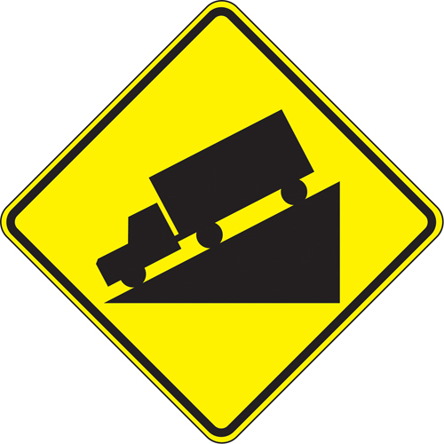 Steep Grade Traffic Sign, 24" x 24", Aluminum, Pictogram