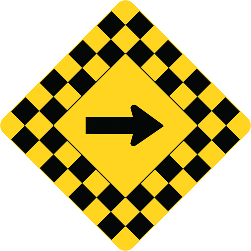 Sharp Turn Traffic Sign, 30" x 30", Aluminum, Pictogram