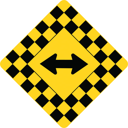 Sharp Turns Traffic Sign, 30" x 30", Aluminum, Pictogram