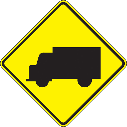 Truck Traffic Sign, 24" x 24", Aluminum, Pictogram