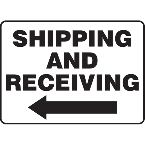 "Shipping & Receiving" Sign, 10" x 14", Plastic, Bilingual with Pictogram