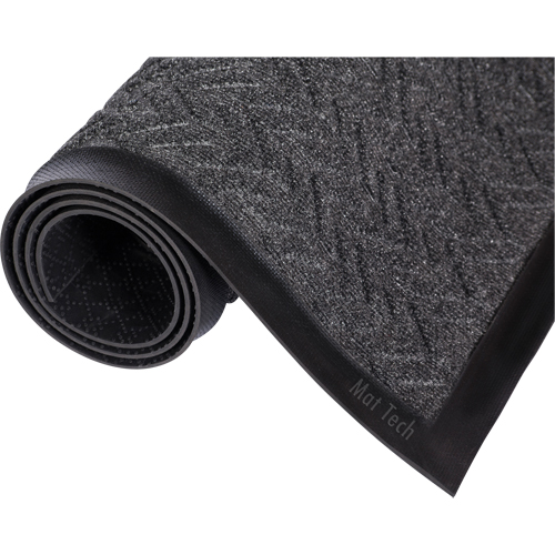 Ecoplusâ„¢ Matting, Scraper/Wiper, 3' x 5' x 3/8", Charcoal