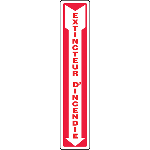 "Extincteur d'incendie" Sign, 4" x 18", Vinyl, French with Pictogram