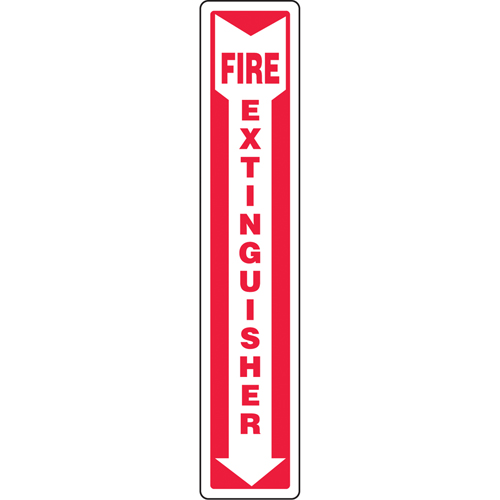 "Fire Extinguisher" Sign, 12" x 4", Aluminum, English with Pictogram