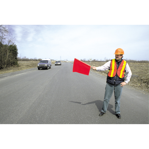 Traffic Safety Flags, Vinyl, With Handle - Traffic Flag - SC143