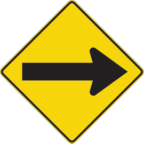 One Way Arrow Traffic Sign, 24" x 24", Aluminum, Pictogram