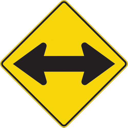 Two-Way Arrow Traffic Sign, 24" x 24", Aluminum, Pictogram