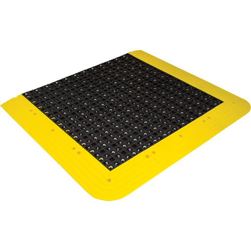 ErgoDeck® Non-Slip Mat No.553, PVC, 3-1/2' W x 5-1/2' L, 7/8" Thick, Black/Yellow - Anti-Fatigue Flooring - SDM662