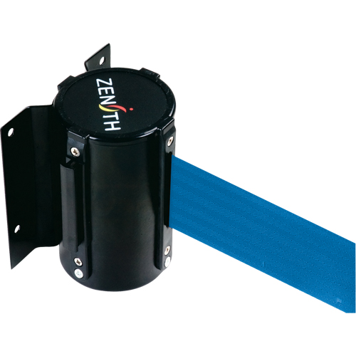 Wall Mount Barrier, Steel, Screw Mount, 7', Blue Tape