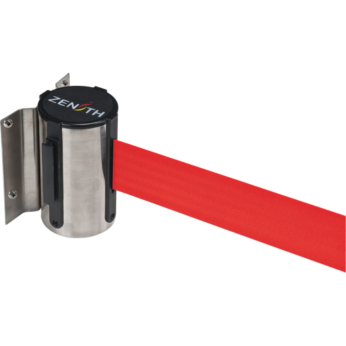 Wall Mount Barrier, Steel, Screw Mount, 7', Red Tape