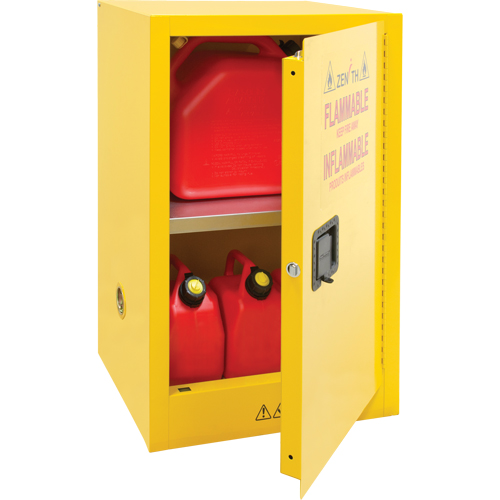 Flammable Storage Cabinet, 12 gal., 1 Door, 23" W x 35" H x 18" D - Flammable Safety Cabinet - SDN642