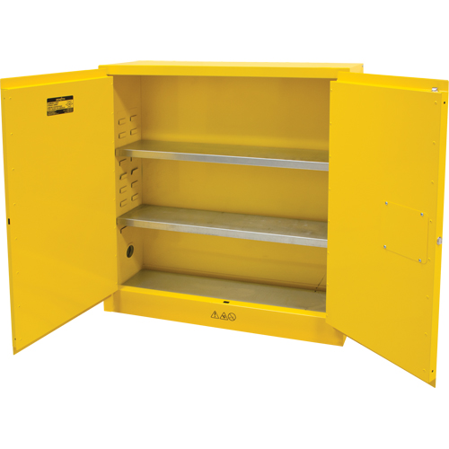 Flammable Storage Cabinet, 24 gal., 2 Door, 43" W x 44" H x 12" D - Flammable Safety Cabinet - SDN645