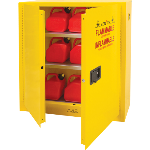Flammable Storage Cabinet, 24 gal., 2 Door, 43" W x 44" H x 12" D - Flammable Safety Cabinet - SDN645