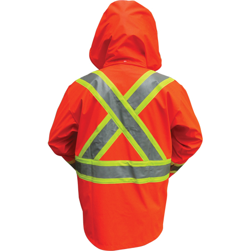 Hi-Vis FR/PU Safety Rain Jackets, Medium, High Visibility Orange - Fire Rated Jacket - SDP055