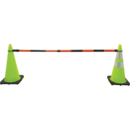 Retractable Cone Bar, 7' 5" Extended Length, Black/Orange - Retractable Cone Bar - SDP614