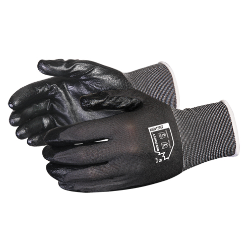 Dexterity® Coated Gloves, 6/X-Small, Nitrile Coating, 15 Gauge, Nylon Shell