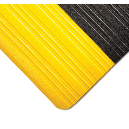 Tuf Sponge No. 451 Mats, Ribbed, 4' x 26' x 3/8", Black/Yellow, PVC Sponge