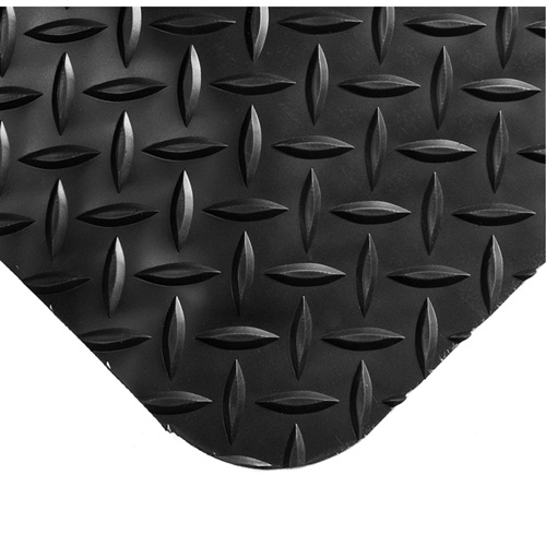 SpongeCote® Mats No.415, Diamond, 2' x 10' x 9/16", Black, PVC Sponge