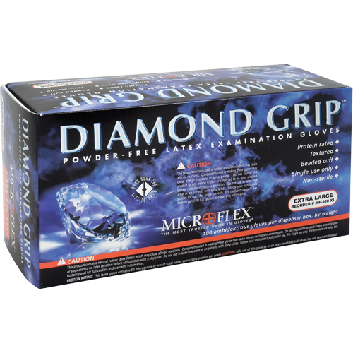 Diamond Grip™ Examination Gloves, Large, Latex, 8-mil, Powder-Free, Natural, Class 2 - Disposable Gloves - SEA179