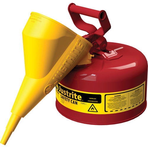Safety Cans, Type I, Steel, 1 US gal., Red, FM Approved/UL/ULC Listed