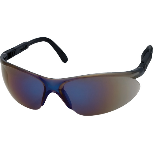 CNCâ„¢ Safety Glasses with Adjustable Temples, Blue Mirror Lens, Anti-Scratch Coating, ANSI Z87+/CSA Z94.3