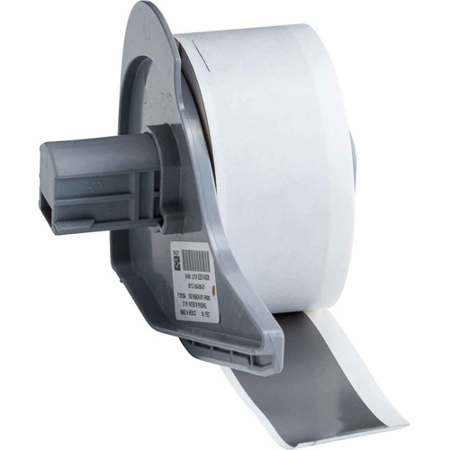 Indoor-Outdoor Label Printer Tape, Vinyl, Grey, 1" Width