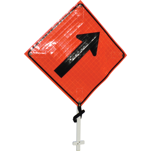 Right Diagonal Arrow Pole Sign, 24" x 24", Vinyl, Pictogram