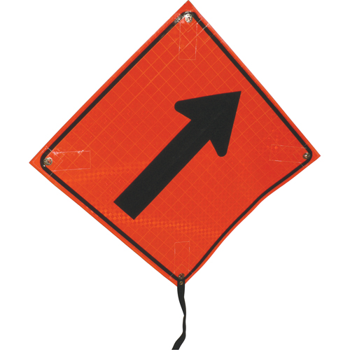 Right Diagonal Arrow Rolled Sign, 24" x 24", Vinyl, Pictogram