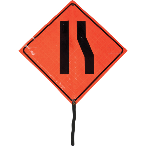 Narrow Road Rolled Sign, 24" x 24", Vinyl, Pictogram - Facility Signs - SED894