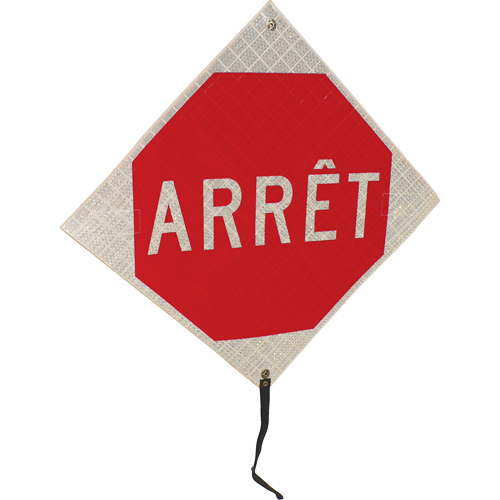 "Arrêt" Rolled-Up Traffic Sign, 24" x 24", Vinyl, French