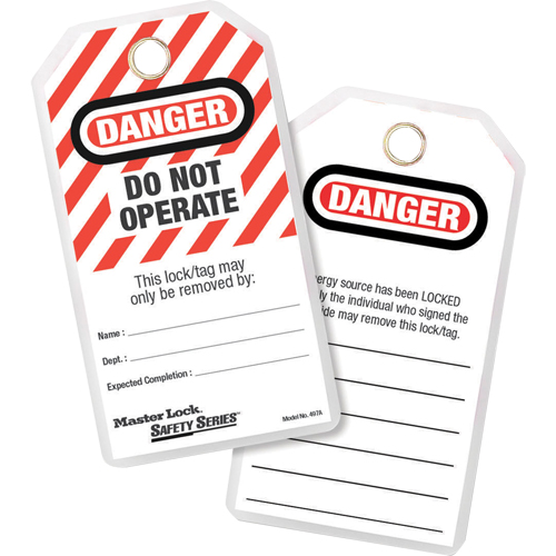 Lockout Tags, Plastic, 3-1/8" W x 6-1/2" H, English