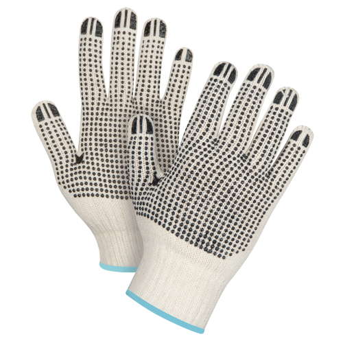 Heavyweight Double-Sided Dotted String Knit Gloves, Poly/Cotton, Double Sided, 7 Gauge, X-Large
