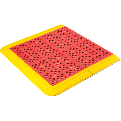 F.I.T.™ Kits No. 546 Emergency Shower Station Mats, PVC, 2-1/4' W x 2-1/2' L, 5/8" Thick, Red/Yellow