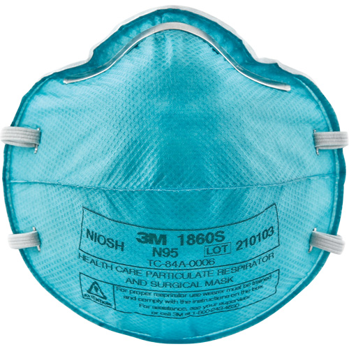 1860S Particulate Healthcare Respirator, N95, NIOSH Certified, Small