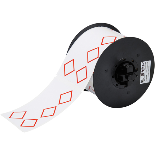 B-7569 Pre-Printed GHS/CLP Chemical Labels, Vinyl, Red/White, 2.950" Width