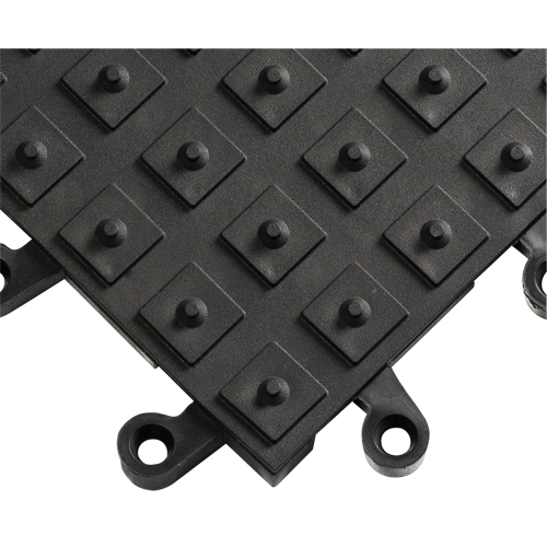 ErgoDeck® Matting With Integrated No-Slip Cleats No. 552, PVC, 1-1/2' W x 1-1/2' L, 7/8" Thick, Black