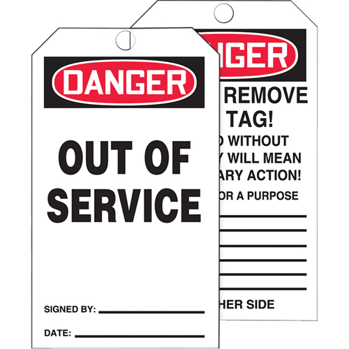 Tags By-The-Roll Safety Tags, Cardstock, 3" W x 6-1/4" H, English