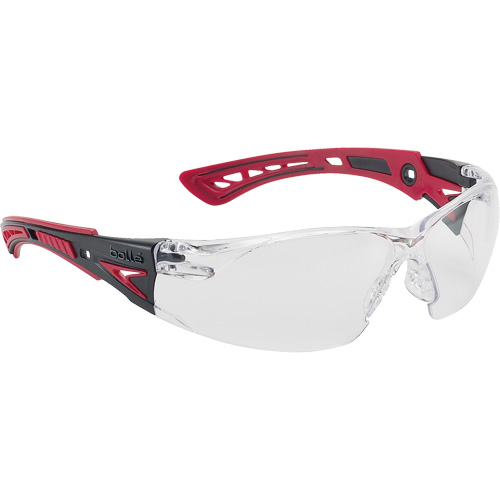 Rush+ Safety Glasses, Clear Lens, Anti-Fog/Anti-Scratch Coating, CSA Z94.3