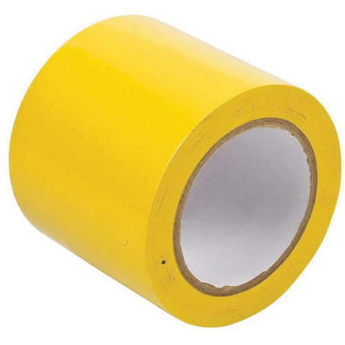 Floor Marking Tape, 4" x 108', Vinyl, Yellow